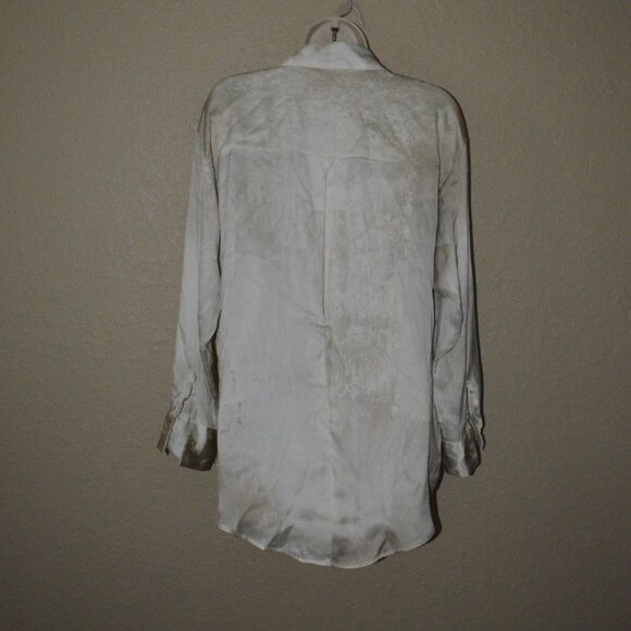 NWOT $957 Sz XS Avant Toi Marmo Effect Silk Long Sleeve Blouse w/ Camisole - Picture 8 of 9